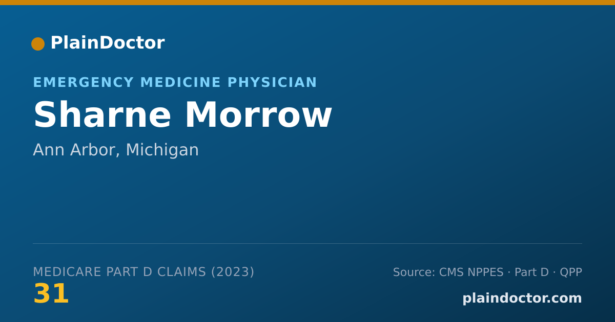 Shareable card for Sharne Morrow - Emergency Medicine Physician, Ann Arbor, MI