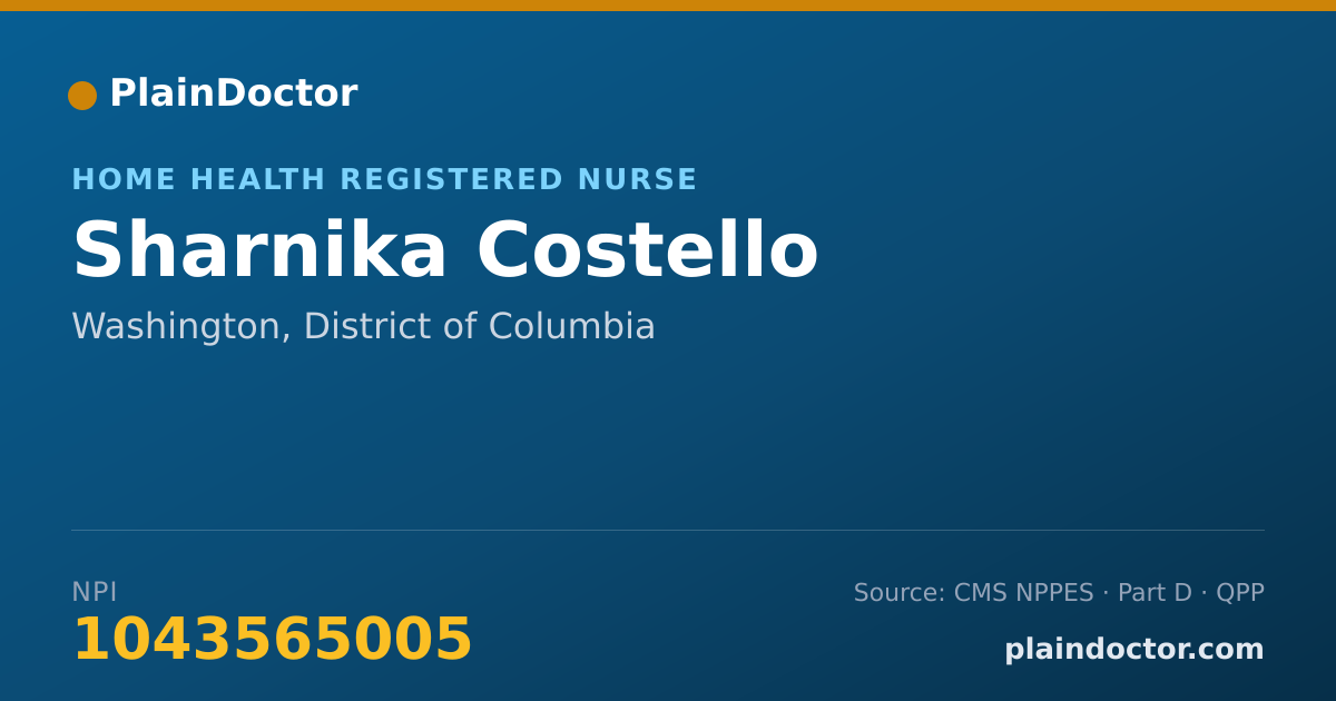 Shareable card for Sharnika Costello - Home Health Registered Nurse, Washington, DC