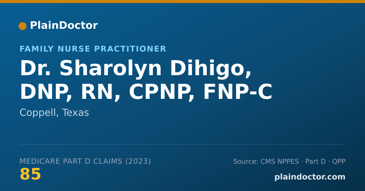 Shareable card for Sharolyn Dihigo, DNP, RN, CPNP, FNP-C - Family Nurse Practitioner, Coppell, TX