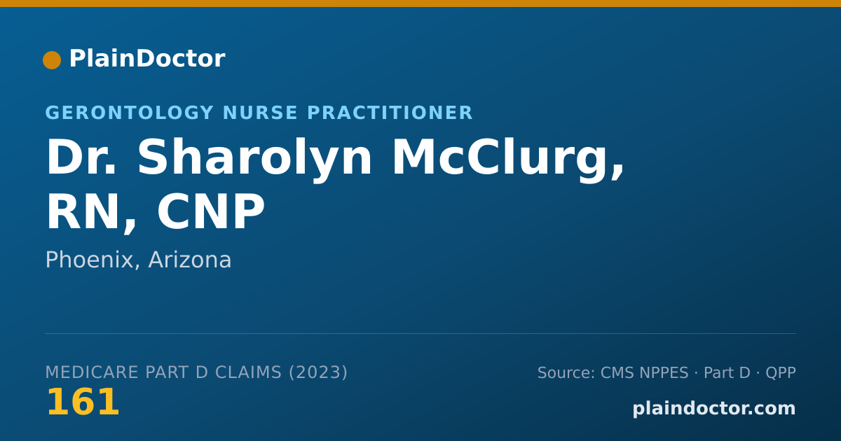 Shareable card for Sharolyn McClurg, RN, CNP - Gerontology Nurse Practitioner, Phoenix, AZ