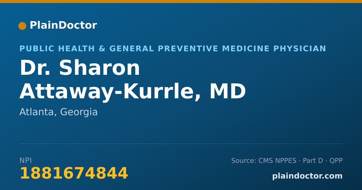Shareable card for Sharon Attaway-Kurrle, MD - Public Health & General Preventive Medicine Physician, Atlanta, GA