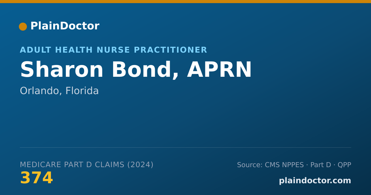 Shareable card for Sharon Bond, APRN - Nurse Practitioner, Orlando, FL