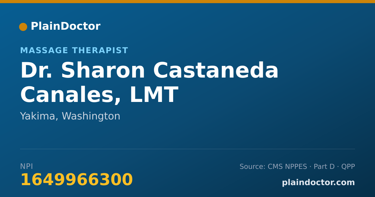 Shareable card for Sharon Castaneda Canales, LMT - Massage Therapist, Yakima, WA