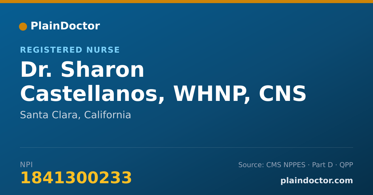 Shareable card for Sharon Castellanos, WHNP, CNS - Registered Nurse, Santa Clara, CA