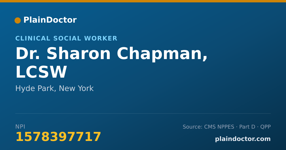 Shareable card for Sharon Chapman, LCSW - Clinical Social Worker, Hyde Park, NY