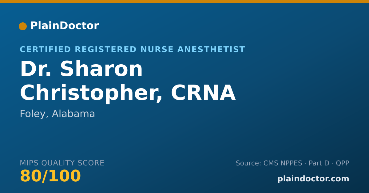 Shareable card for Sharon Christopher, CRNA - Certified Registered Nurse Anesthetist, Foley, AL