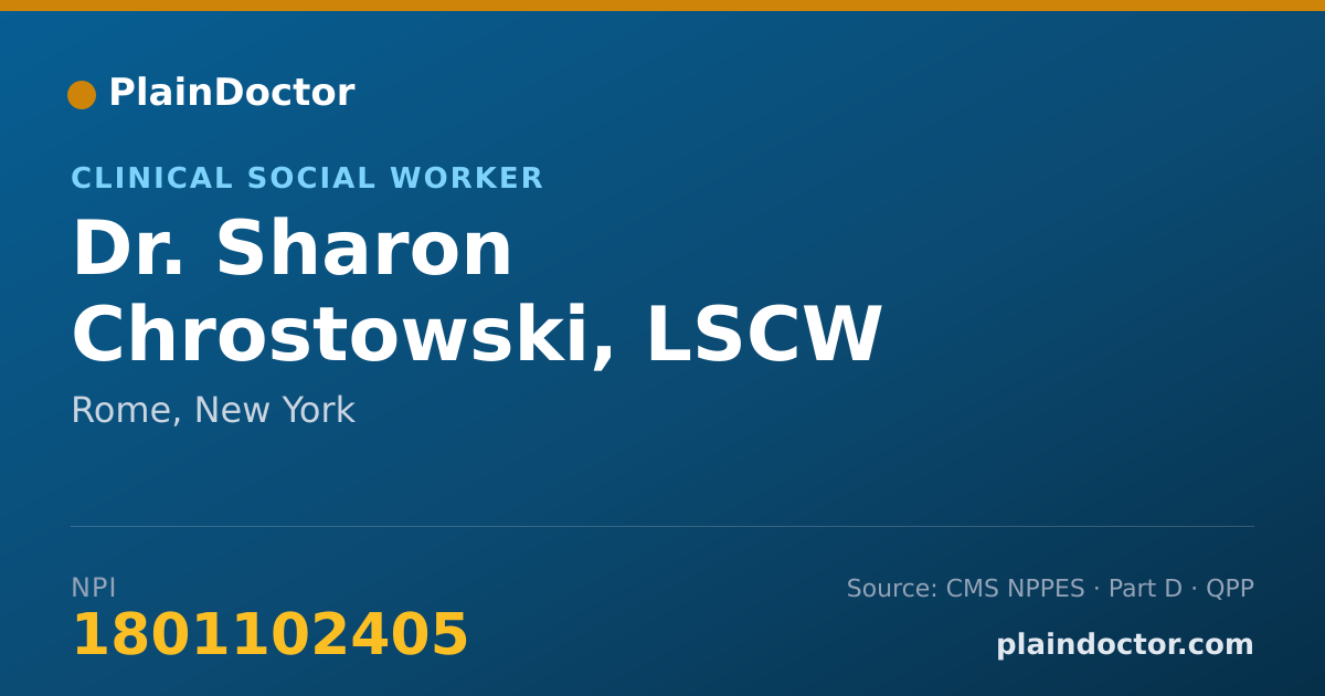 Shareable card for Sharon Chrostowski, LSCW - Clinical Social Worker, Rome, NY