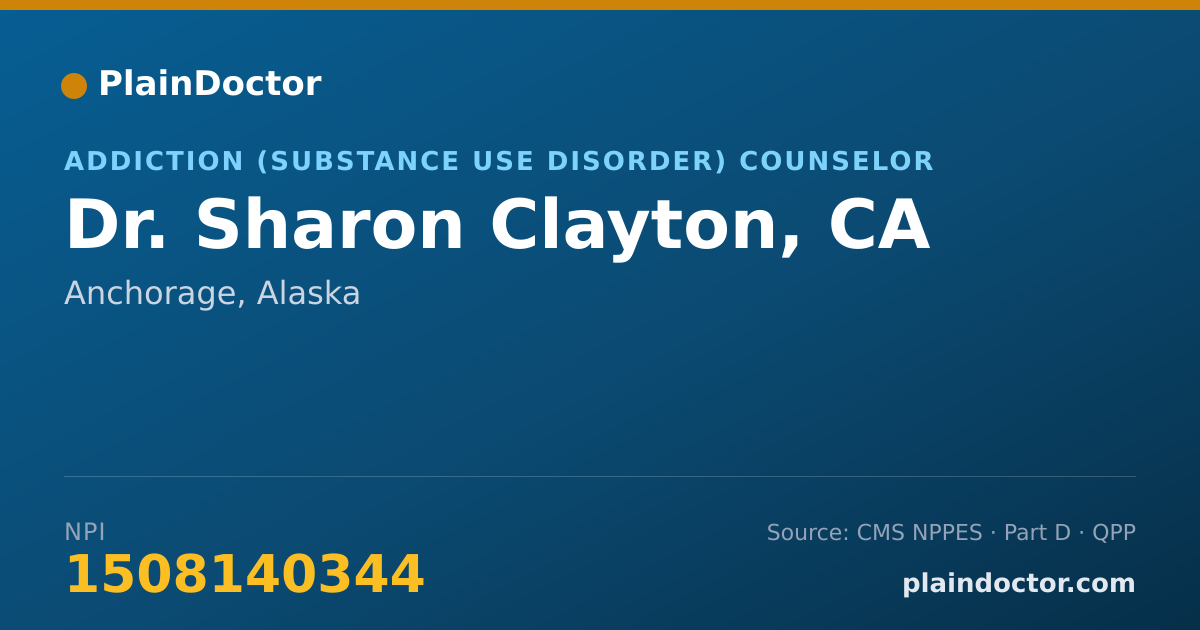 Shareable card for Sharon Clayton, CA - Addiction (Substance Use Disorder) Counselor, Anchorage, AK