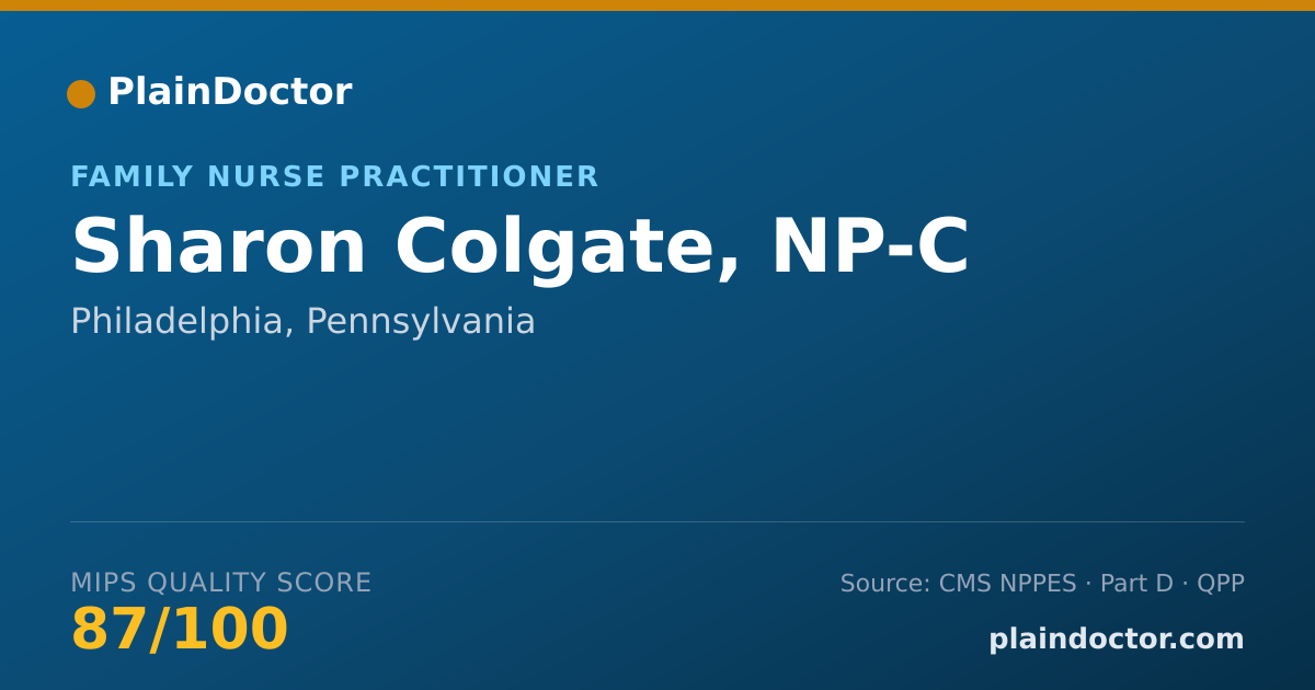 Shareable card for Sharon Colgate, NP-C - Family Nurse Practitioner, Philadelphia, PA