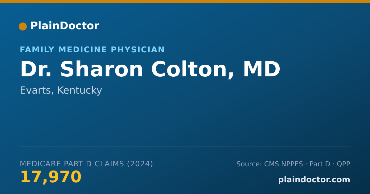 Shareable card for Sharon Colton, MD - Family Medicine Physician, Evarts, KY