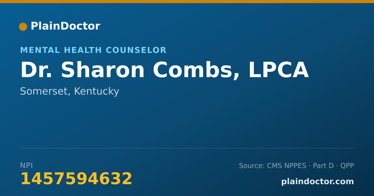 Shareable card for Sharon Combs, LPCA - Mental Health Counselor, Somerset, KY