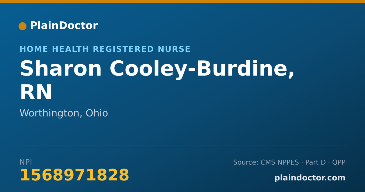 Shareable card for Sharon Cooley-Burdine, RN - Home Health Registered Nurse, Worthington, OH