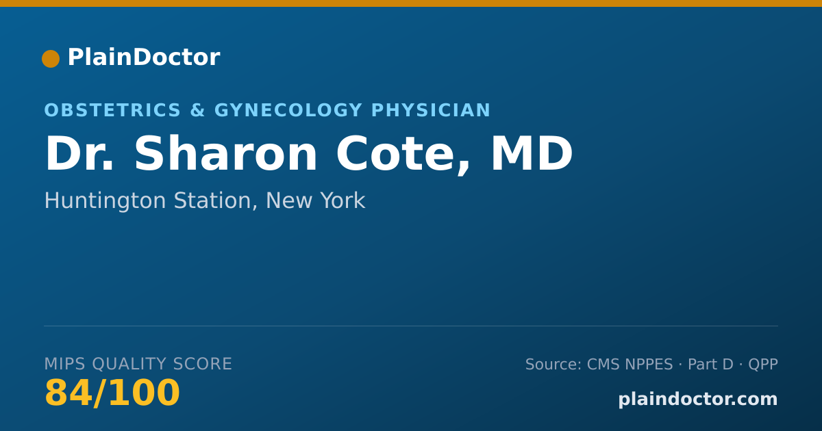 Shareable card for Sharon Cote, MD - Obstetrics & Gynecology Physician, Huntington Station, NY