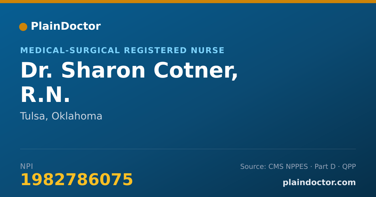 Shareable card for Sharon Cotner, R.N. - Medical-Surgical Registered Nurse, Tulsa, OK