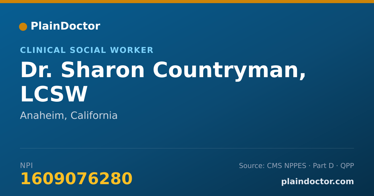 Shareable card for Sharon Countryman, LCSW - Clinical Social Worker, Anaheim, CA
