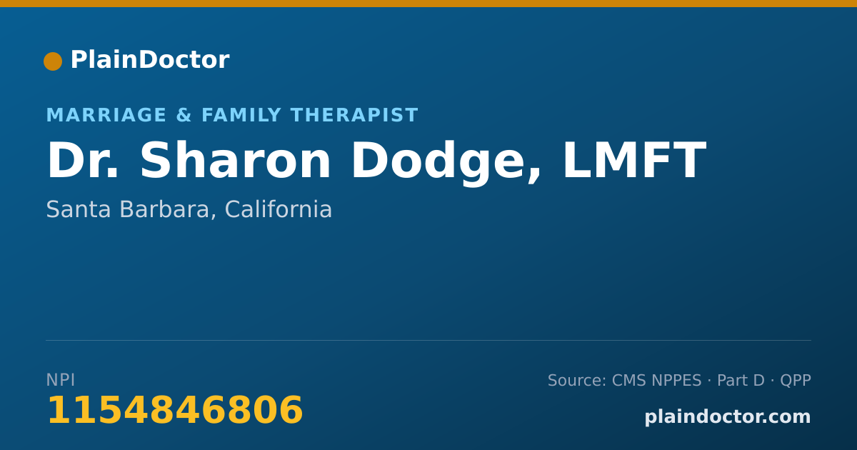 Shareable card for Sharon Dodge, LMFT - Marriage & Family Therapist, Santa Barbara, CA