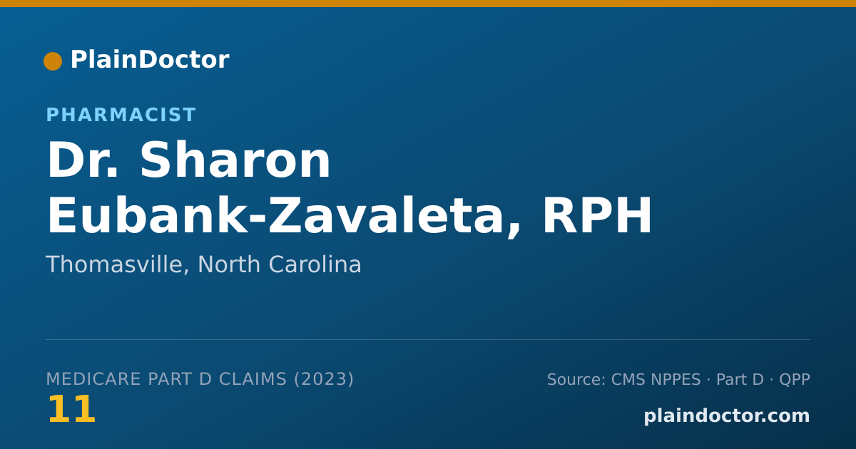 Shareable card for Sharon Eubank-Zavaleta, RPH - Pharmacist, Thomasville, NC