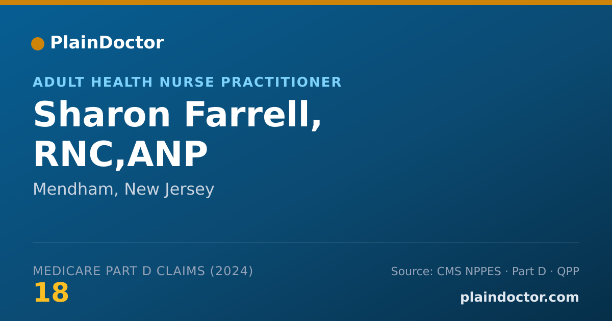 Shareable card for Sharon Farrell, RNC,ANP - Adult Health Nurse Practitioner, Mendham, NJ