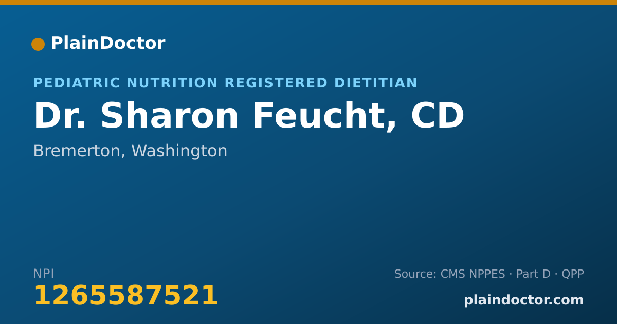 Shareable card for Sharon Feucht, CD - Pediatric Nutrition Registered Dietitian, Bremerton, WA