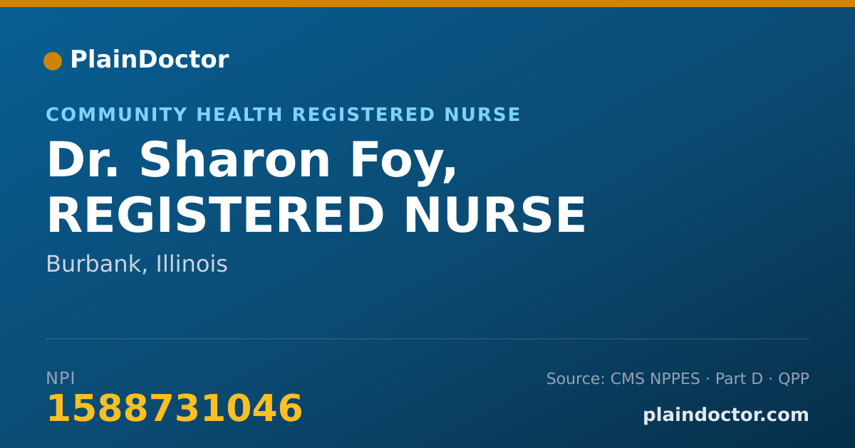 Shareable card for Sharon Foy, REGISTERED NURSE - Community Health Registered Nurse, Burbank, IL