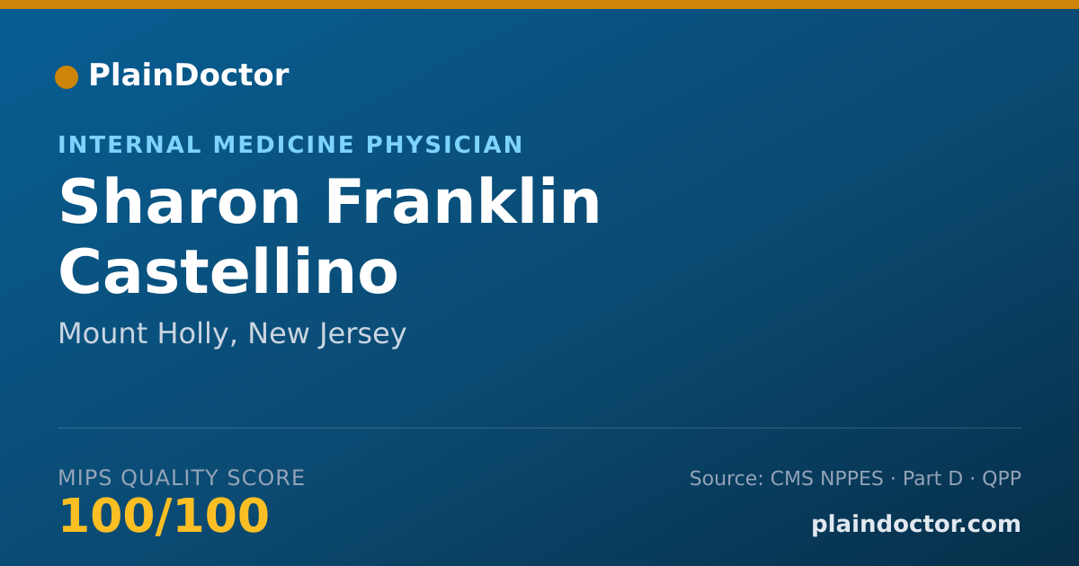 Shareable card for Sharon Franklin Castellino - Internal Medicine Physician, Mount Holly, NJ