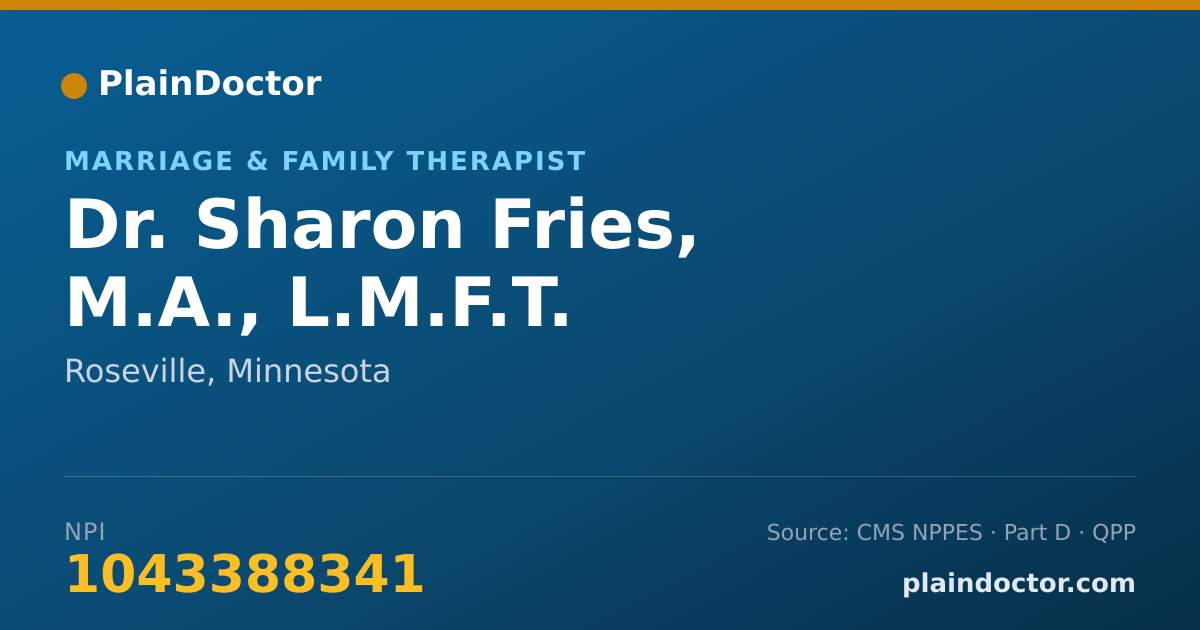 Shareable card for Sharon Fries, M.A., L.M.F.T. - Marriage & Family Therapist, Roseville, MN