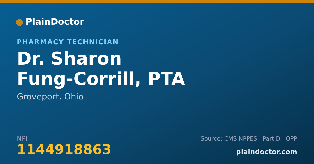 Shareable card for Sharon Fung-Corrill, PTA - Pharmacy Technician, Groveport, OH