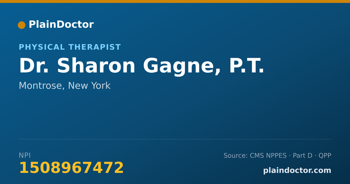 Shareable card for Sharon Gagne, P.T. - Physical Therapist, Montrose, NY