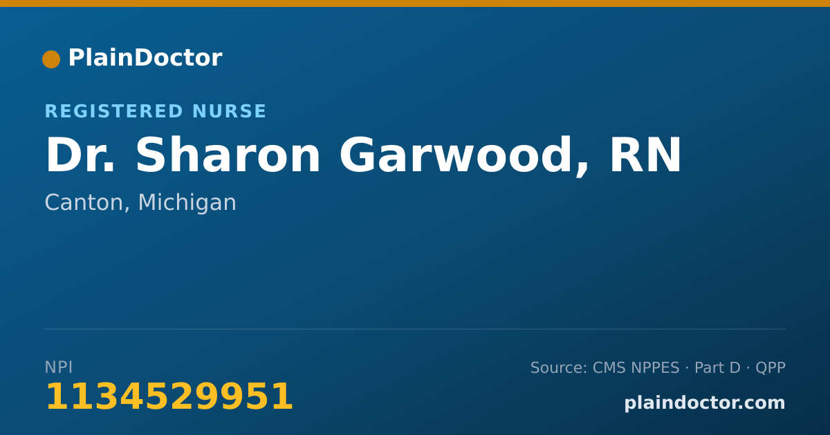 Shareable card for Sharon Garwood, RN - Registered Nurse, Canton, MI