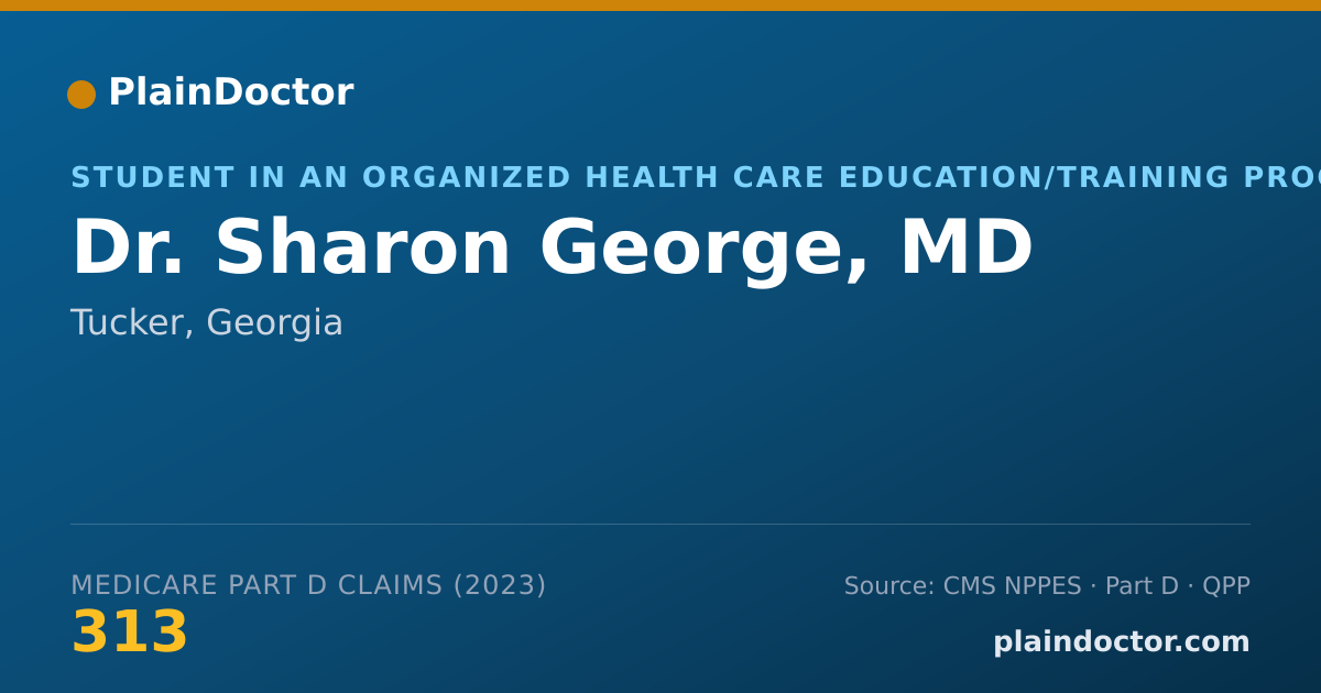 Shareable card for Sharon George, MD - Student in an Organized Health Care Education/Training Program, Tucker, GA