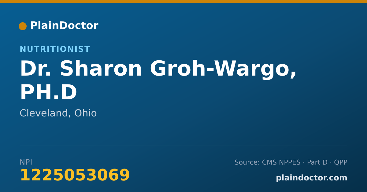 Shareable card for Sharon Groh-Wargo, PH.D - Nutritionist, Cleveland, OH