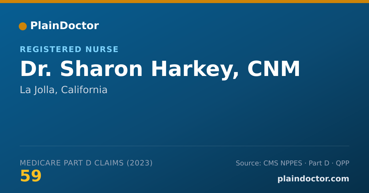 Shareable card for Sharon Harkey, CNM - Registered Nurse, La Jolla, CA