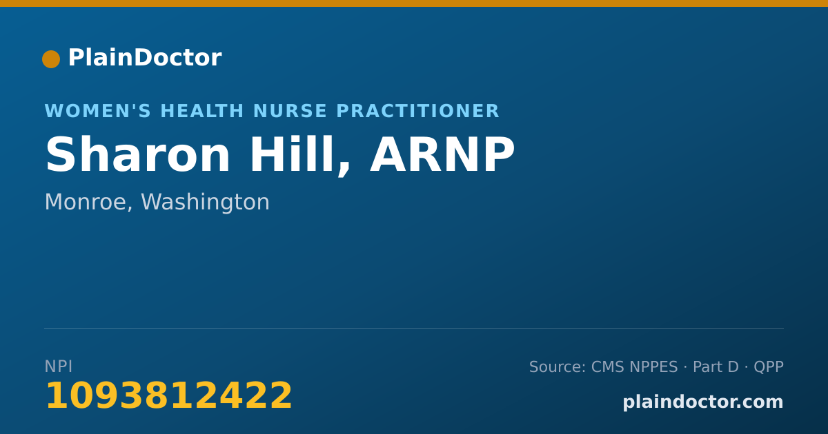 Shareable card for Sharon Hill, ARNP - Women's Health Nurse Practitioner, Monroe, WA