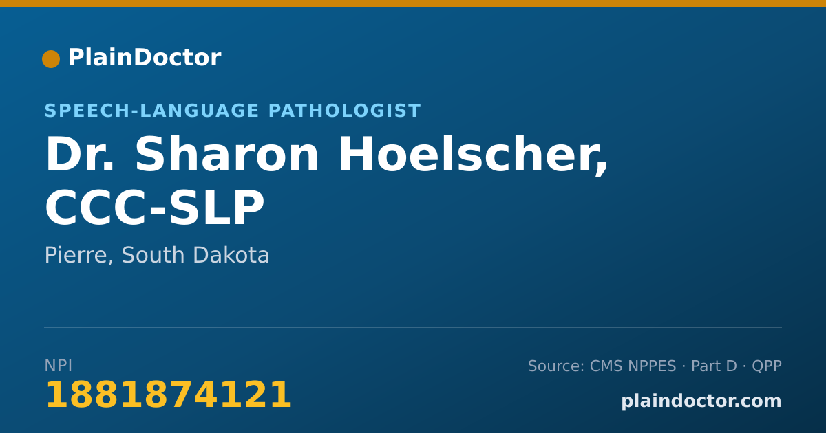 Shareable card for Sharon Hoelscher, CCC-SLP - Speech-Language Pathologist, Pierre, SD