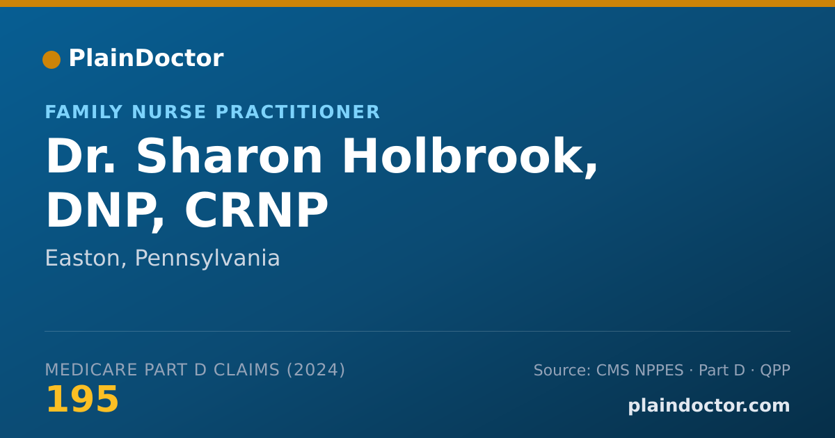 Shareable card for Sharon Holbrook, DNP, CRNP - Family Nurse Practitioner, Easton, PA