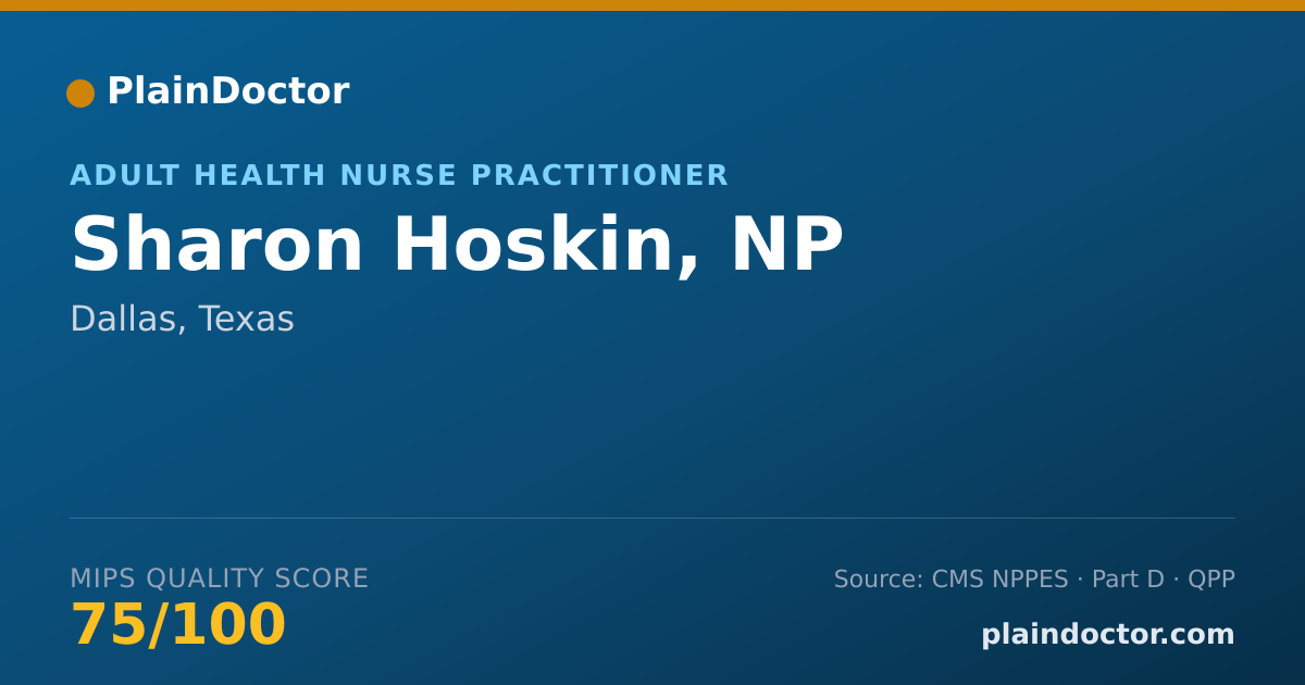 Shareable card for Sharon Hoskin, NP - Adult Health Nurse Practitioner, Dallas, TX