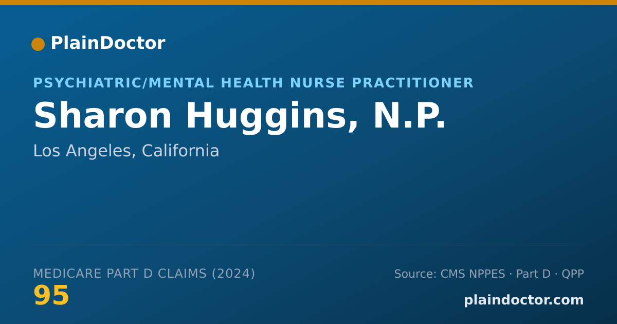 Shareable card for Sharon Huggins, N.P. - Psychiatric/Mental Health Nurse Practitioner, Los Angeles, CA