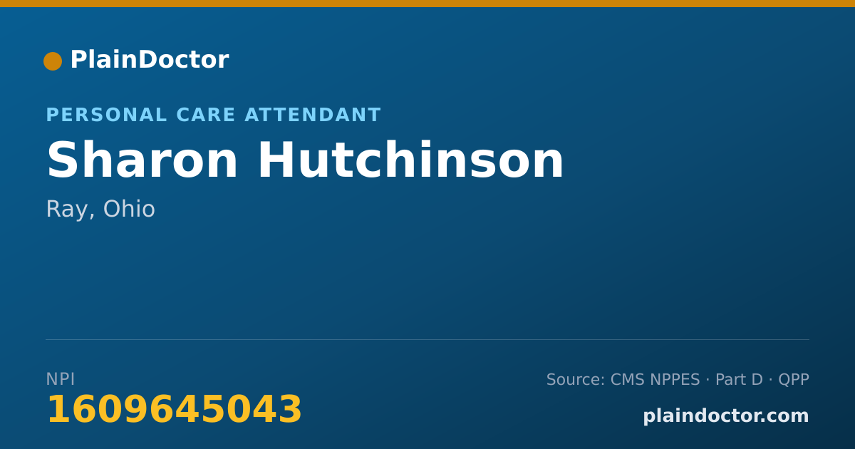 Shareable card for Sharon Hutchinson - Personal Care Attendant, Ray, OH