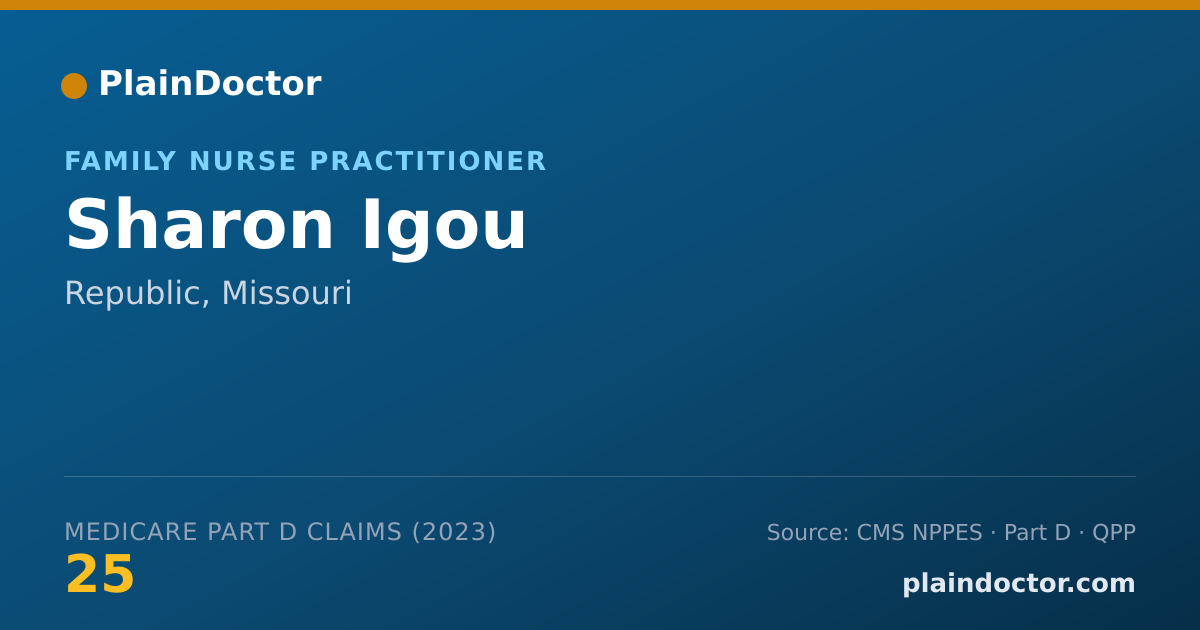 Shareable card for Sharon Igou - Family Nurse Practitioner, Republic, MO