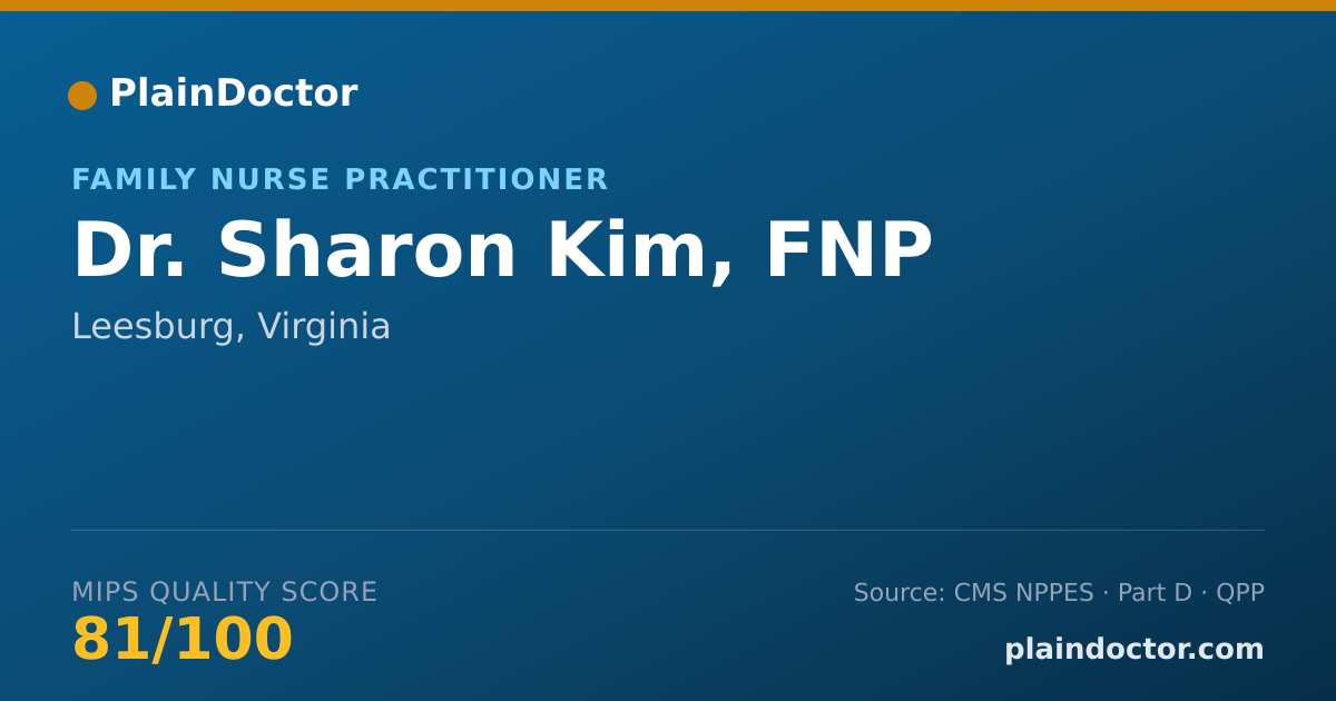 Shareable card for Sharon Kim, FNP - Family Nurse Practitioner, Leesburg, VA