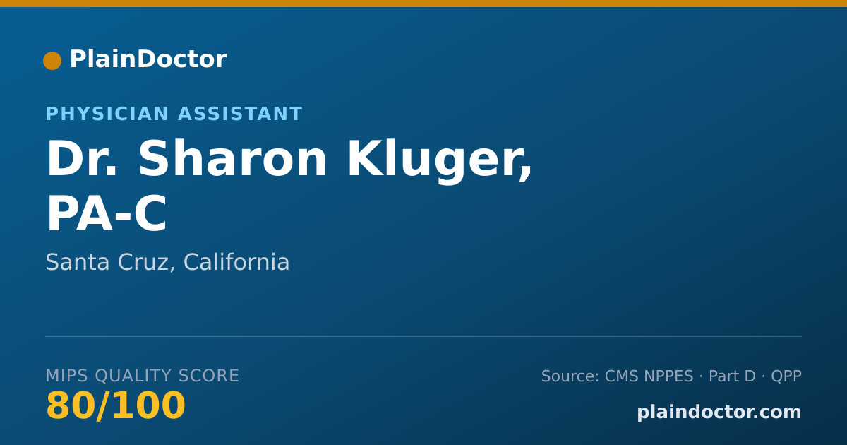 Shareable card for Sharon Kluger, PA-C - Physician Assistant, Santa Cruz, CA