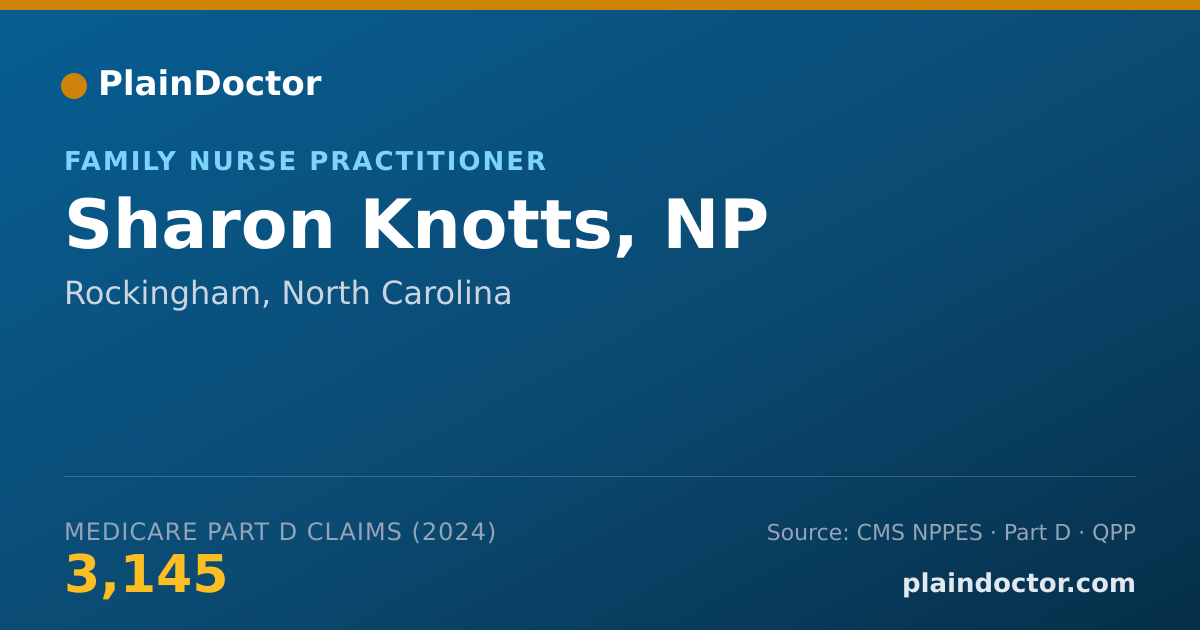 Shareable card for Sharon Knotts, NP - Nurse Practitioner, Rockingham, NC
