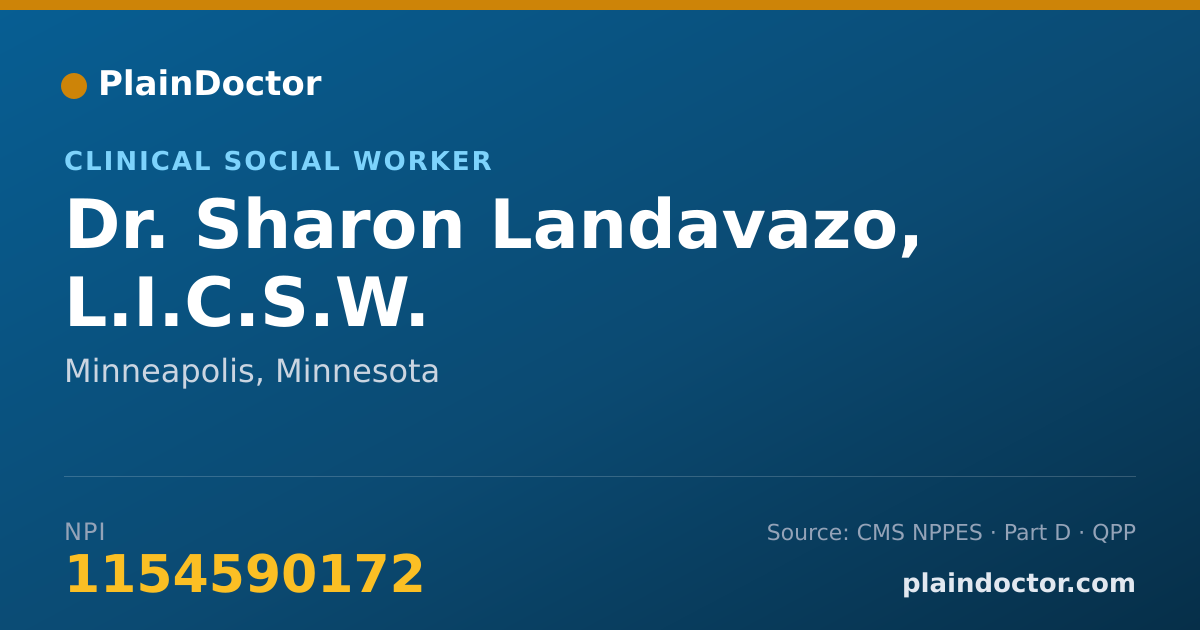 Shareable card for Sharon Landavazo, L.I.C.S.W. - Clinical Social Worker, Minneapolis, MN