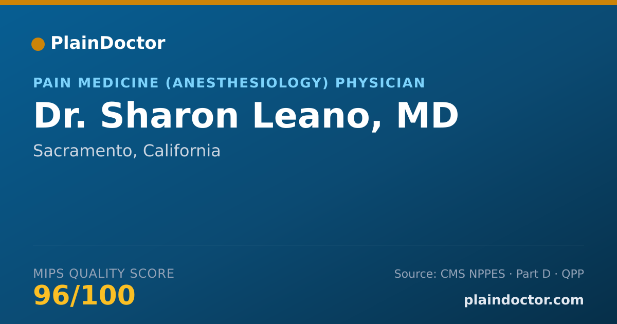 Shareable card for Sharon Leano, MD - Pain Medicine (Anesthesiology) Physician, Sacramento, CA