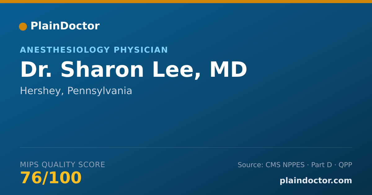 Shareable card for Sharon Lee, MD - Anesthesiology Physician, Hershey, PA