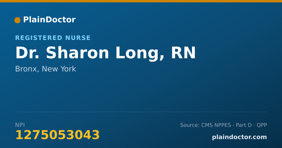 Shareable card for Sharon Long, RN - Registered Nurse, Bronx, NY