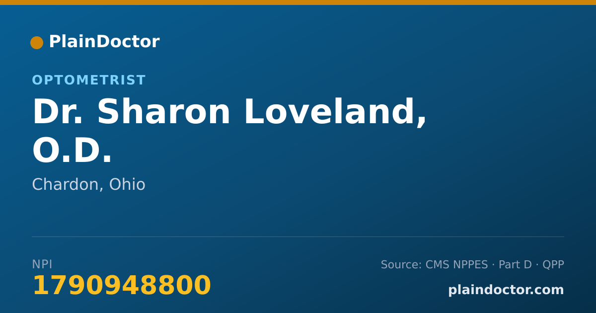 Shareable card for Sharon Loveland, O.D. - Optometrist, Chardon, OH
