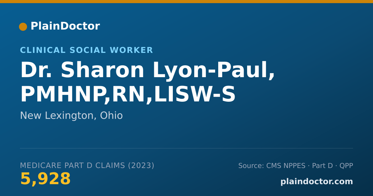 Shareable card for Sharon Lyon-Paul, PMHNP,RN,LISW-S - Clinical Social Worker, New Lexington, OH