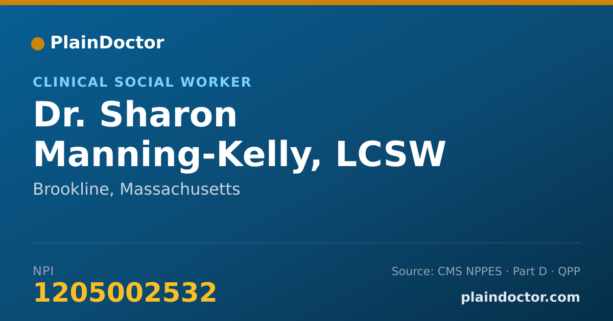 Shareable card for Sharon Manning-Kelly, LCSW - Clinical Social Worker, Brookline, MA