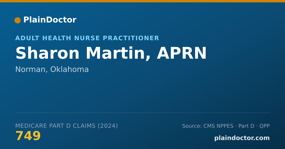 Shareable card for Sharon Martin, APRN - Adult Health Nurse Practitioner, Norman, OK